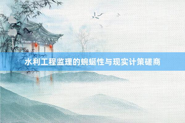 水利工程监理的蜿蜒性与现实计策磋商